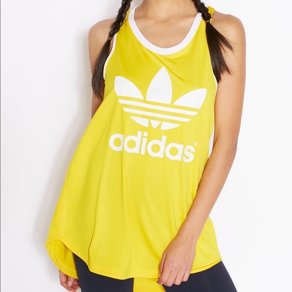 adidas Tops - Adidas Trefoil Yellow Tank